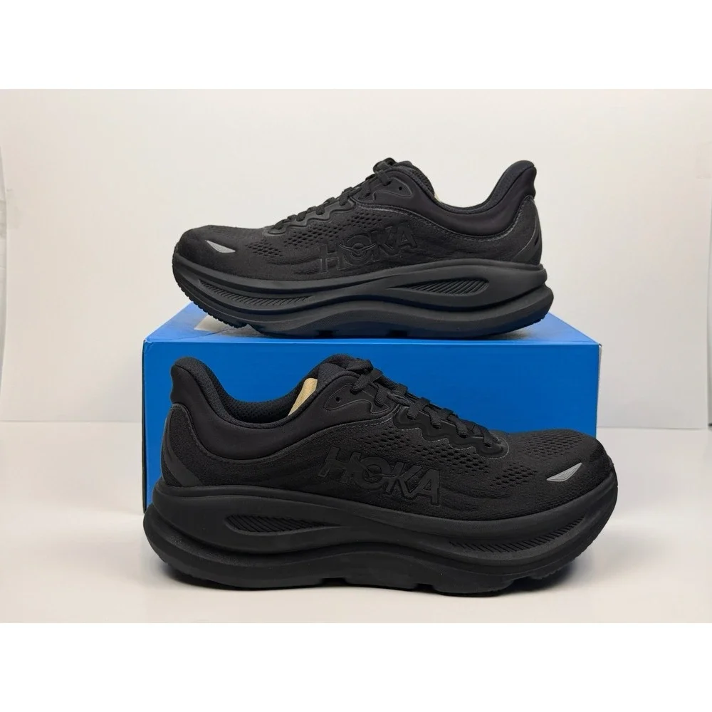 Hoka One One Bondi 9 Running Shoes Men's Size 10 D Triple Black 1162011-BBLC